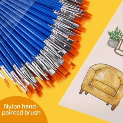 10Pcs/Set Fine Oil painting brush acrylic painting digital painting children’s environmental nylon brush row pen Stationery