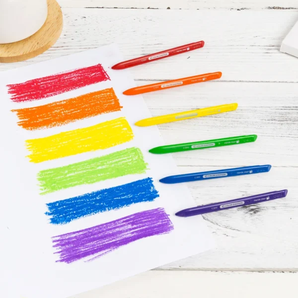 Deli 12/24 Colors Plastic Crayon Washable Non-toxic Coloring Pencil Erasable Wax Crayons Easy Clean Painting for Kids Gift - Image 2