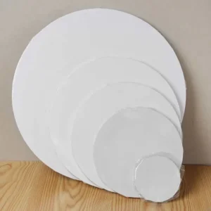 2 Pcs Canvas Board Paint Canvases for Painting Frame Round Panel Bamboo Wooden Artist Stretched