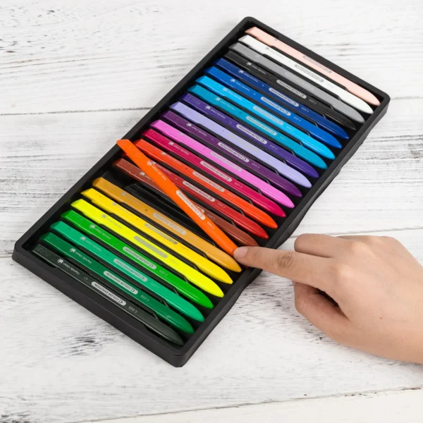 Deli 12/24 Colors Plastic Crayon Washable Non-toxic Coloring Pencil Erasable Wax Crayons Easy Clean Painting for Kids Gift - Image 5