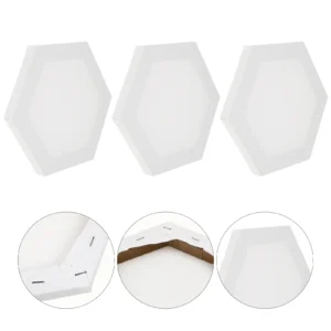 3 Pcs Oil Painting Frame Canvas Hexagon Stretched Boards Frames Stretcher DIY Artist White Blank Photo