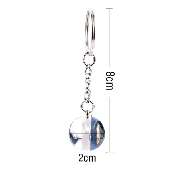 Clover Keychain Four Leaf Clover Glass Ball Double Side Pendant Metal Keyring Lucky Jewelry Gift for Men - Image 6