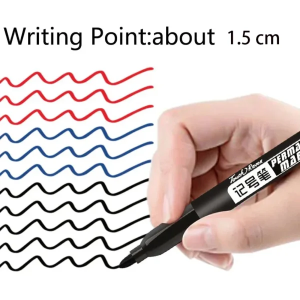 6 PCS Permanent Marker Pen Manga Drawing Markers Black Blue Red Waterproof Ink Sketch Pens Stationery Art School Supplies - Image 5