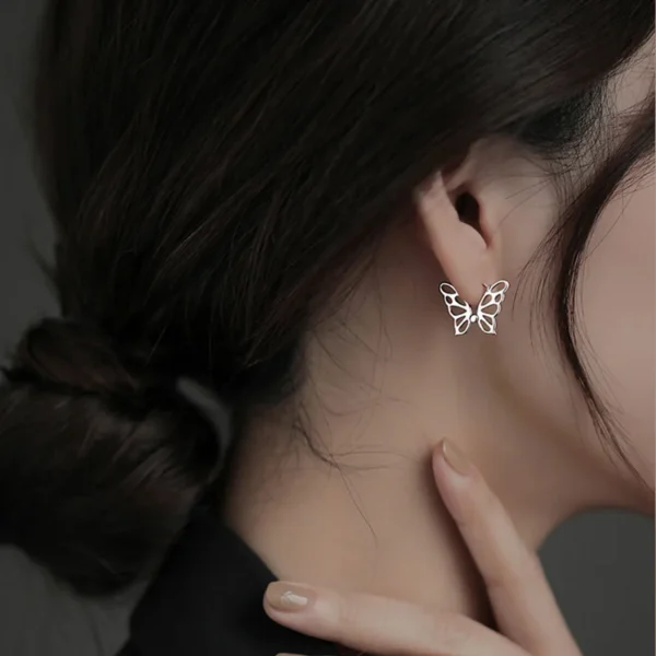 1 Pair Sterling Silver Butterfly Earrings For Women New Trendy Female Earring Party Jewelry Gift