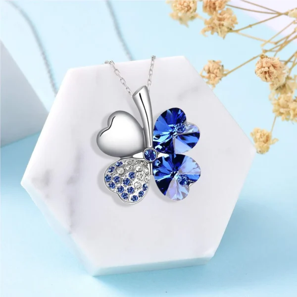 TRPOPSYN Crystal 4 Four Leaf Leaves Clover Pendant Necklaces Lover Birthday Gift Quality Fashion Jewelry - Image 3