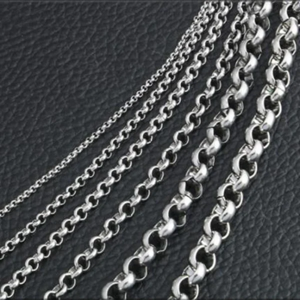 Fashion New Width 2mm-5mm Stainless Steel Round Pearl Chain Necklace DIY Jewelry Bracelet Necklace Dropship Wholesale