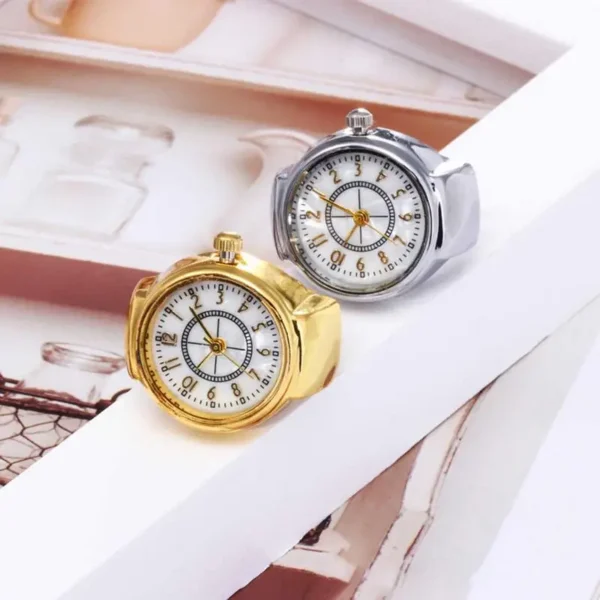 Mini Couple Watches For Women Men Ring Watch Round Dial Arabic Numerals Analog Quartz Ring Watches Ladies Finger Ring Watch Gift - Image 3