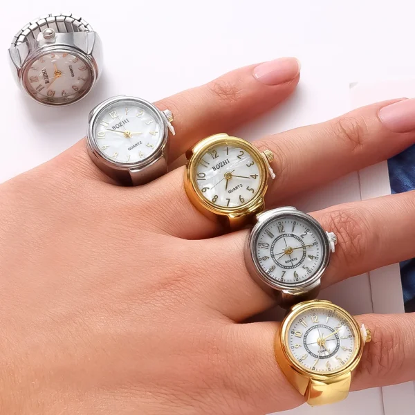 Mini Couple Watches for Women Men Ring Watch Round Dial Arabic Numerals Analog Quartz Ring Watches Ladies Finger Ring Watch Gift - Image 6