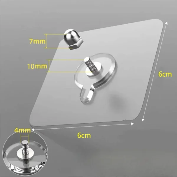 Strong Adhesive Wall Hooks Home Decoration Fixing Suction Cups Wall Mount Screw Hooks Kitchen Bathroom Wall Rack Adhesive Hook - Image 4