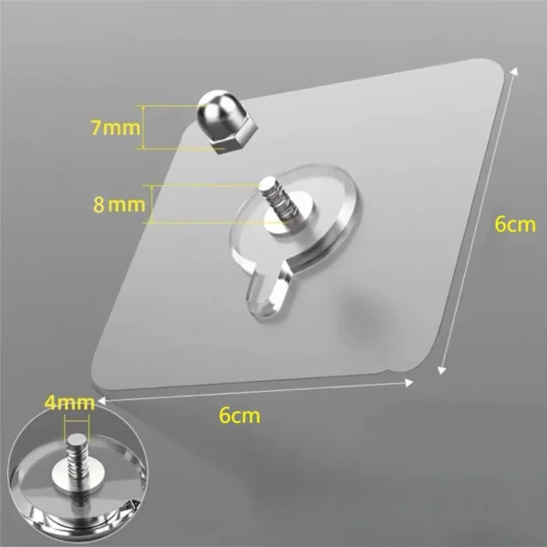 Strong Adhesive Wall Hooks Home Decoration Fixing Suction Cups Wall Mount Screw Hooks Kitchen Bathroom Wall Rack Adhesive Hook - Image 5