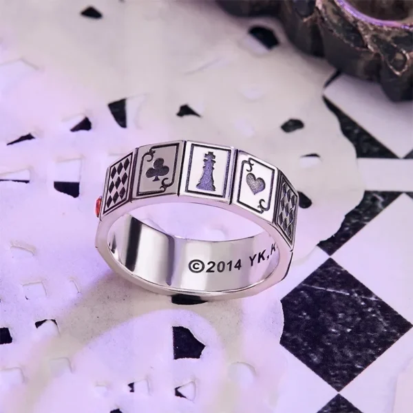 New 2023 Men's Vintage Lucky Stone Magician Playing Card Rings Ladies Punk Square Zircon Finger Jewelry HipHop Jewelry