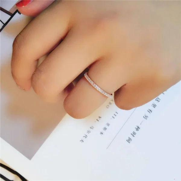 Real Rose Gold Color Silver Color Rings For Women Simple Classic Wedding Ring S925 Stamp Exquisite Cz Female Wholesale Jewelry - Image 4