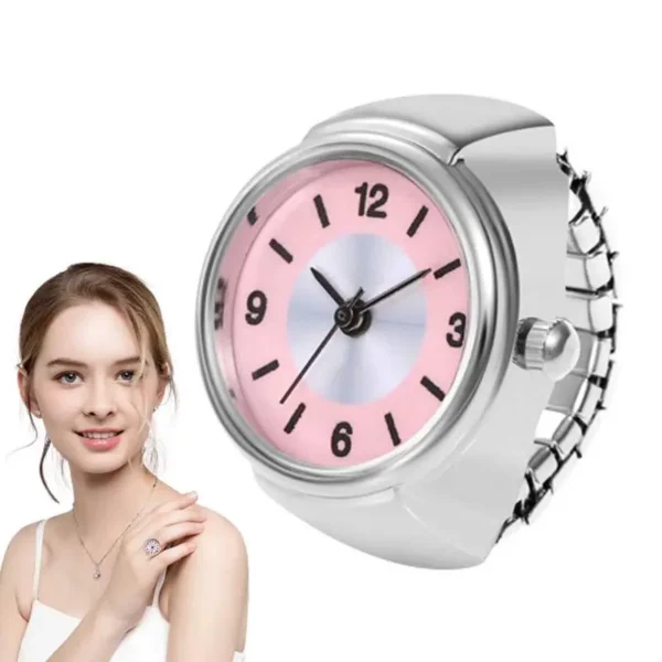 Round Simple Finger Watch Ring Mini Elastic Strap Alloy Watches Couple Rings Jewelry Clock Retro Roman QuartzWatch Rings - Image 4