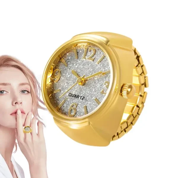 Women Ring Watch Various Graphics Dial Quartz Analog Watch Creative Stainless Steel Strap Cool QuartzFinger Ring Watch - Image 2