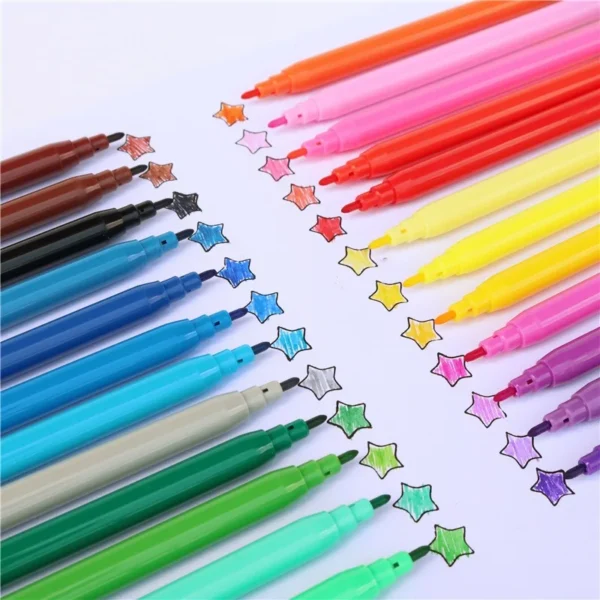 12/18/24 Colored Water Color Drawing Pen Colour Fine Point Felt Tip Marker Pens for Children Student DIY Scrapbook Art Supplies - Image 4