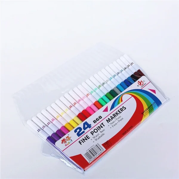 12/18/24 Colored Water Color Drawing Pen Colour Fine Point Felt Tip Marker Pens for Children Student DIY Scrapbook Art Supplies - Image 2