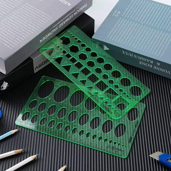 IMZAY 11 Pcs/set Green Hollow Measuring Rulers Tailor Sewig Supplies Office School Templates Teaching Tools Plastic Rulers - Image 5