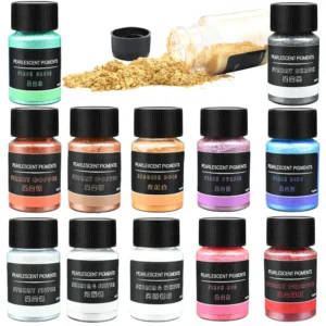 Metallic Pigment Powder Fine Real Mica Powder Pigment Metal Color Dye for Epoxy Resin Slime Soap Candle Paint Nail DIY Craft 10g