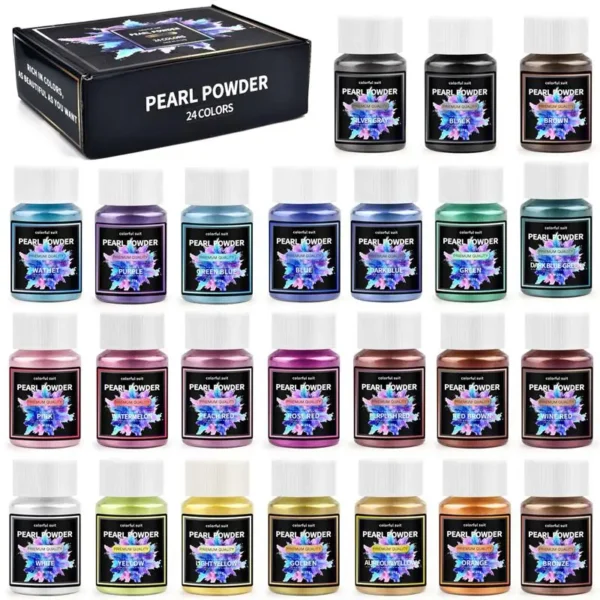 Mica Powder 6/24/30Colors, Pearl Natural Mica Colorant Resin