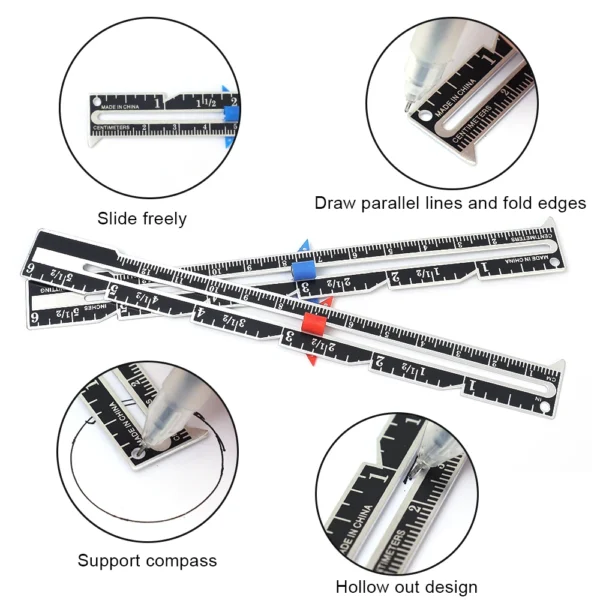 1–4Pcs  square up Quilt Rulers – Sliding Gauge Sewing Tools to Square Up a Quilt - Image 6