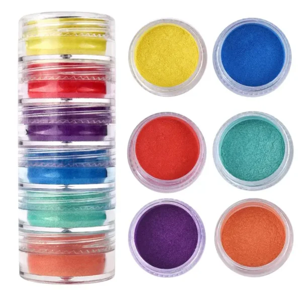 6 Colors/Set Pearlescent Powder Resin Pigment Mica Mineral Powder Dye DIY Epoxy Resin Jewelry Making Nail Art Decor Makeup - Image 6