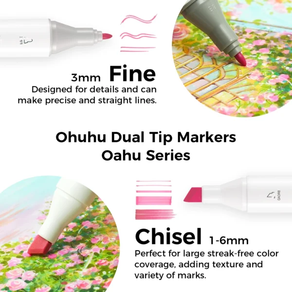 Ohuhu Oahu 48 Pastel Colors Marker Pen Set Alcohol Art Markers Dual Tips Felt Pen Sketching Drawing Graffiti Manga School Art - Image 5