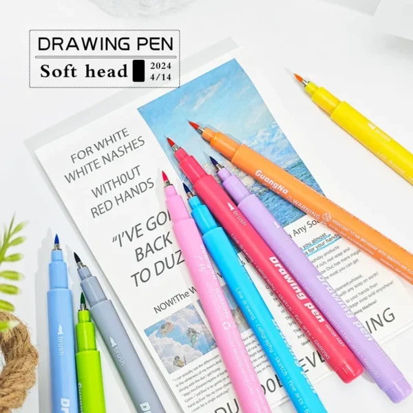 Felt Tip Pen Set – 12 Pastel Colors for Calligraphy, Journaling & Art - Image 5