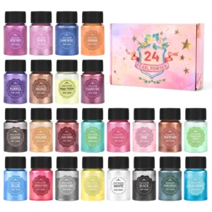 24Color 10g Pearlescent Natural Mica Mineral Powder Soap Candle Epoxy Resin Dye Pearl Pigment DIY Jewelry Crafts