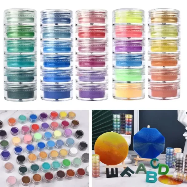 6 Colors/Set Pearlescent Powder Resin Pigment Mica Mineral Powder Dye DIY Epoxy Resin Jewelry Making Nail Art Decor Makeup - Image 2