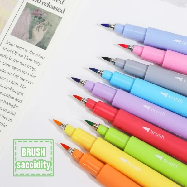 Felt Tip Pen Set – 12 Pastel Colors for Calligraphy, Journaling & Art - Image 4