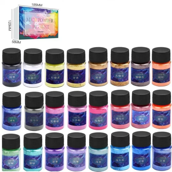 Mica Powder 6/24/30Colors, Pearl Natural Mica Colorant Resin - Image 4