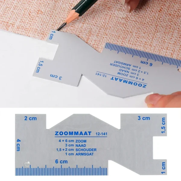 Precision Seam Measuring Gauge Fabric Marker Metal Quilting Tailor Ruler Template Sewing Ruler DIY Patchwork Craft Accessories - Image 2