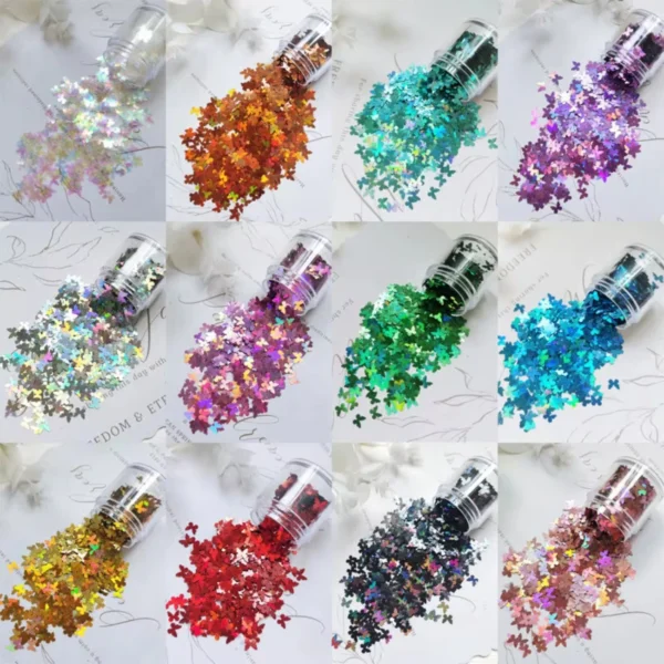 3pcs Polyester Festival Holographic Aqua Glitter Loose for Nail art Hair Face Fun Body Tumblers Craft Resin Mica powder
