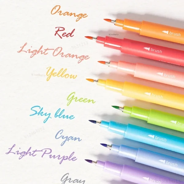 Felt Tip Pen Set – 12 Pastel Colors for Calligraphy, Journaling & Art - Image 6
