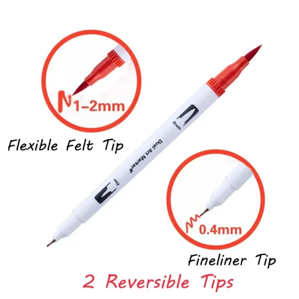 Dual Head 12-120Colors Art Markers Pens Set FineLiner Dual Tip Brush Pen Drawing Painting Watercolor for Manga Art Supplies - Image 2