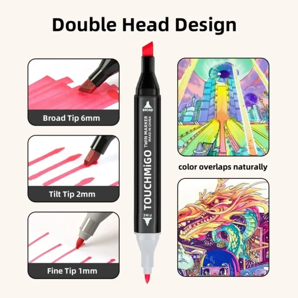 Felt Tip Markers 24–80 Color Dual Tip Permanent. - Image 2