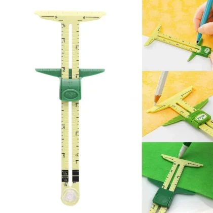 5-in-1 Sewing Seam Ruler – Quilting & Tailor Gauge to Square Up a Quilt