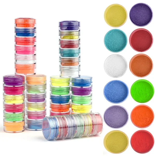 New 6 Colors/Set Pearlescent Powder Resin Pigment Mica Mineral Powder Dye DIY Epoxy Resin Jewelry Making Nail Art Decor Luminous - Image 2