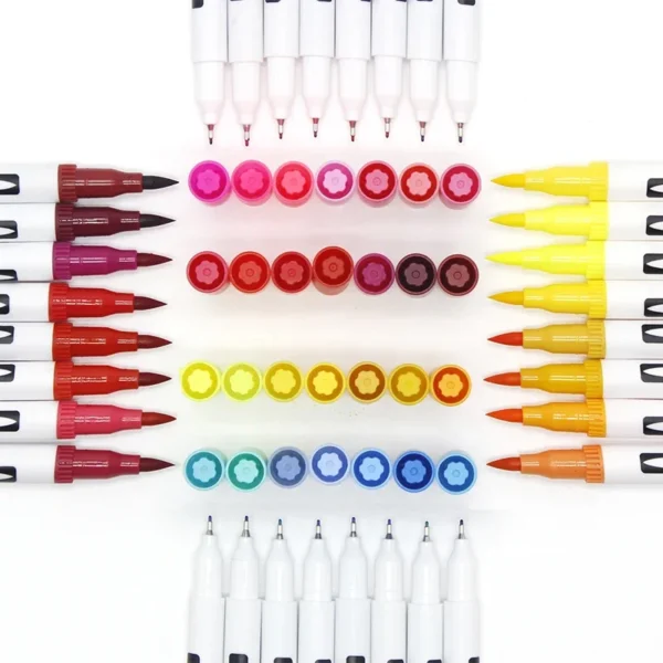 Dual Head 12-120Colors Art Markers Pens Set FineLiner Dual Tip Brush Pen Drawing Painting Watercolor for Manga Art Supplies - Image 5