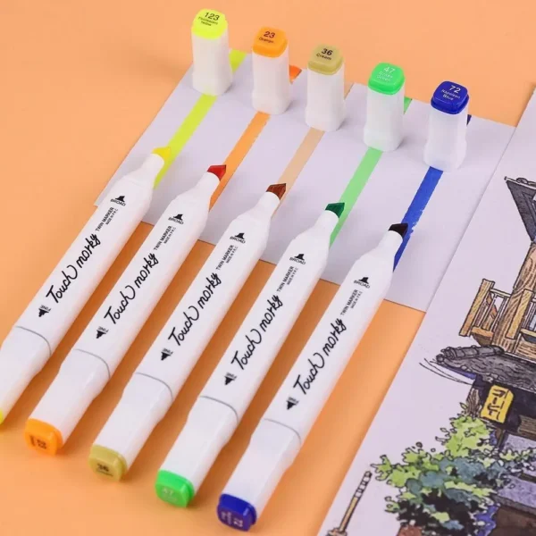 24/40/48/60/80 Colors Art Markers Manga Sketching Markers Alcohol Felt Dual Brush Pen For Bookmark Manga Drawing Art Supplies - Image 5